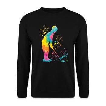 Golfer Colorsplash Kinder Miniaturgolf - Unisex Pullover - Schwarz - Vorne - Alina (178cm) & Michal (187cm)