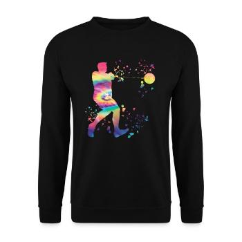 Hammerwerfer Colorsplash Hammerwerfen - Unisex Pullover - Schwarz - Vorne - Alina (178cm) & Michal (187cm)