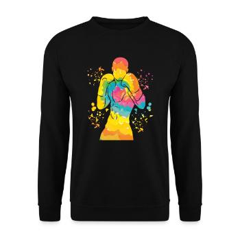 Boxing Fighter Kids Boxing Match Boxer - Unisex Sweatshirt - black - Front - Alina (178cm) & Michal (187cm)