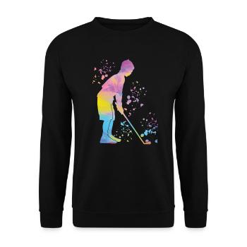 Golfer Colorsplash Kinder Miniaturgolf - Unisex Pullover - Schwarz - Vorne - Alina (178cm) & Michal (187cm)
