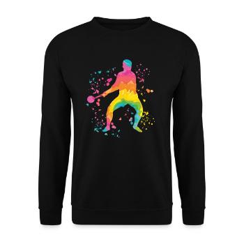 Hammerwerfer Colorsplash Hammerwerfen - Unisex Pullover - Schwarz - Vorne - Alina (178cm) & Michal (187cm)