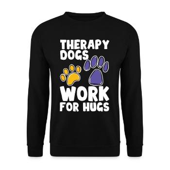 Therapy Dogs Work For Hugs 4 - Unisex Pullover - Schwarz - Vorne - Alina (178cm) & Michal (187cm)
