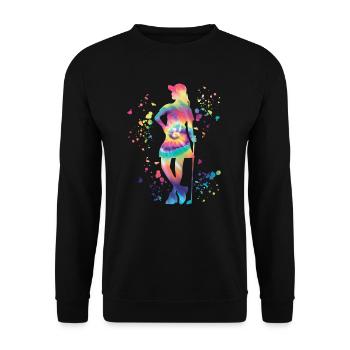 Golfer Colorsplash Kinder Miniaturgolf - Unisex Pullover - Schwarz - Vorne - Alina (178cm) & Michal (187cm)