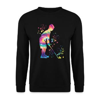 Golfer Colorsplash Kinder Miniaturgolf - Unisex Pullover - Schwarz - Vorne - Alina (178cm) & Michal (187cm)