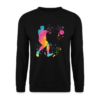 Hammerwerfer Colorsplash Hammerwerfen - Unisex Pullover - Schwarz - Vorne - Alina (178cm) & Michal (187cm)