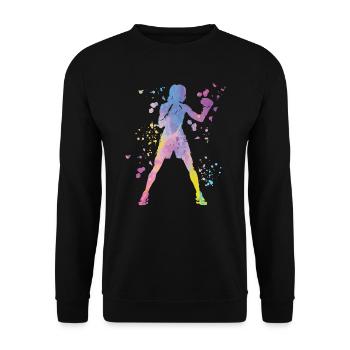 Boxing Fighter Kids Boxing Match Boxer - Unisex Sweatshirt - black - Front - Alina (178cm) & Michal (187cm)