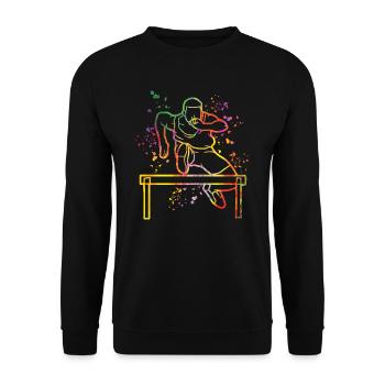 Hurdle Run Obstacle Course Kids Hurdle Run - Unisex Sweatshirt - black - Front - Alina (178cm) & Michal (187cm)