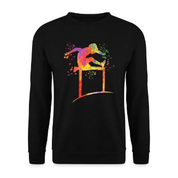 Hurdle Run Obstacle Course Kids Hurdle Run - Unisex Sweatshirt - black - Front - Alina (178cm) & Michal (187cm)