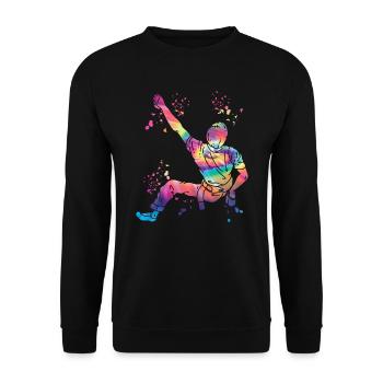 Boulderer Colorsplash Boulder Bouldering - Sweat-shirt Unisexe - noir - Devant - Alina (178cm) & Michal (187cm)