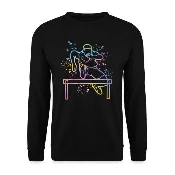 Hurdle Run Obstacle Course Kids Hurdle Run - Unisex Sweatshirt - black - Front - Alina (178cm) & Michal (187cm)