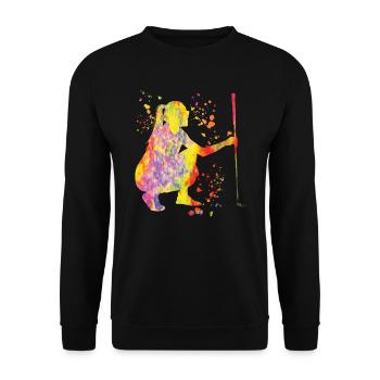 Golfer Colorsplash Kinder Miniaturgolf - Unisex Pullover - Schwarz - Vorne - Alina (178cm) & Michal (187cm)