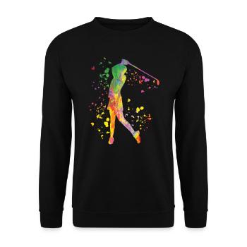 Golfer Colorsplash Kinder Miniaturgolf - Unisex Pullover - Schwarz - Vorne - Alina (178cm) & Michal (187cm)