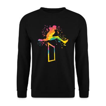 Hurdle Run Obstacle Course Kids Hurdle Run - Unisex Sweatshirt - black - Front - Alina (178cm) & Michal (187cm)