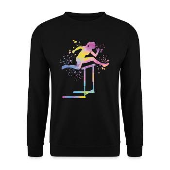 Hurdle Run Obstacle Course Kids Hurdle Run - Unisex Sweatshirt - black - Front - Alina (178cm) & Michal (187cm)