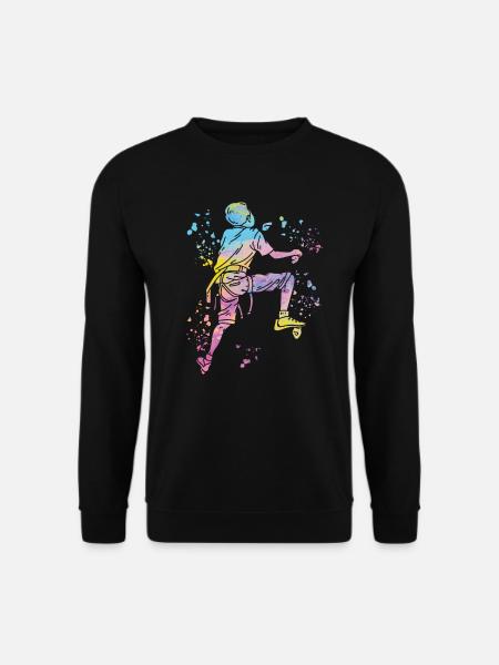 Boulderer Colorsplash Boulder Bouldern - Unisex Pullover - Schwarz