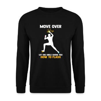 Macht Platz Jungs Boulderer Bouldern - Unisex Pullover - Schwarz - Vorne - Alina (178cm) & Michal (187cm)