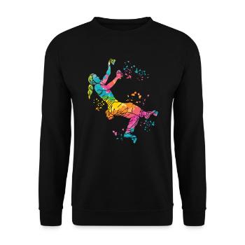 Boulderer Colorsplash Boulder Bouldern - Unisex Pullover - Schwarz - Vorne - Alina (178cm) & Michal (187cm)