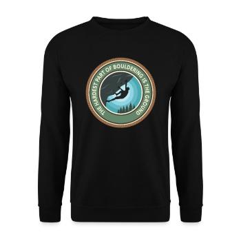 Bouldering Boulderer Bouldering - Unisex Sweatshirt - black - Front - Alina (178cm) & Michal (187cm)