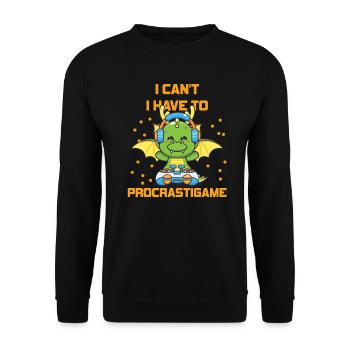 Gamer Je ne peux pas Je dois procrastigame Gaming - Sweat-shirt Unisexe - noir - Devant - Alina (178cm) & Michal (187cm)