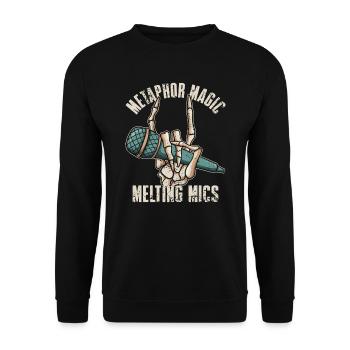 Poetry Slam Metapher Magie Slam Poetry - Unisex Pullover - Schwarz - Vorne - Alina (178cm) & Michal (187cm)