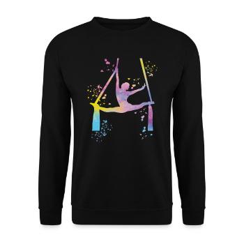 Vertical Cloth Aerial Acrobatics Aerial Silk - Unisex Sweatshirt - black - Front - Alina (178cm) & Michal (187cm)