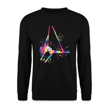 Vertical Cloth Aerial Acrobatics Aerial Silk - Unisex Sweatshirt - black - Front - Alina (178cm) & Michal (187cm)