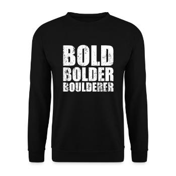 Bloc Bold Bolder Boulderer - Sweat-shirt Unisexe - noir - Devant - Alina (178cm) & Michal (187cm)