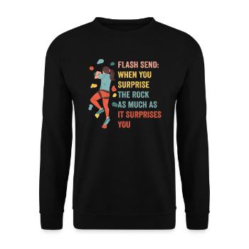Boulderer Flash Send Bloc - Sweat-shirt Unisexe - noir - Devant - Alina (178cm) & Michal (187cm)