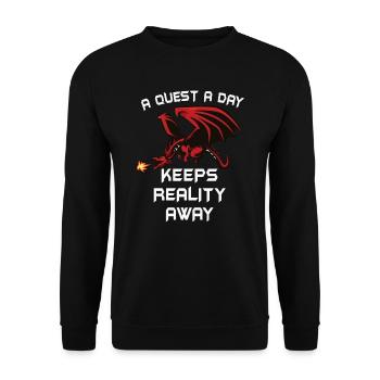 Jouer à Gamer A Quest A Day - Sweat-shirt Unisexe - noir - Devant - Alina (178cm) & Michal (187cm)
