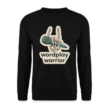 Poetry Slam Wortspiel Krieger Slam-poesie - Unisex Pullover - Schwarz - Vorne - Alina (178cm) & Michal (187cm)