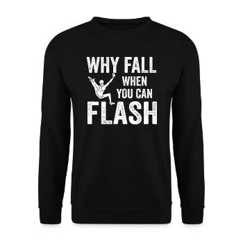 Boulderer Chalk Up Und Flash Bouldering - Unisex Pullover - Schwarz - Vorne - Alina (178cm) & Michal (187cm)