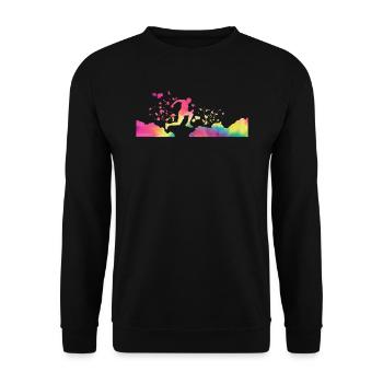 Trail Runner Cross Trail Bergläufer - Unisex Pullover - Schwarz - Vorne - Alina (178cm) & Michal (187cm)