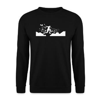 Trail Runner Cross Trail Bergläufer - Unisex Pullover - Schwarz - Vorne - Alina (178cm) & Michal (187cm)