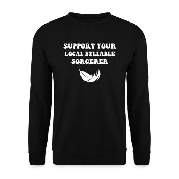 Silbenzauberer Poetry Slam - Unisex Pullover - Schwarz - Vorne - Alina (178cm) & Michal (187cm)