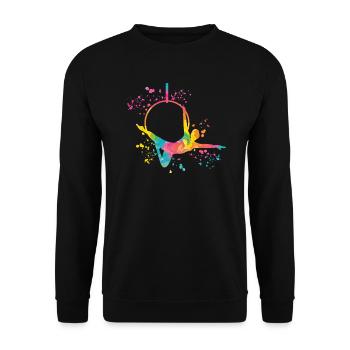 Aerialist Aerial Ring Lyra Air Ring - Unisex Sweatshirt - black - Front - Alina (178cm) & Michal (187cm)