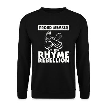 Poetry Slam Reim Rebellion Slam Poesie - Unisex Pullover - Schwarz - Vorne - Alina (178cm) & Michal (187cm)