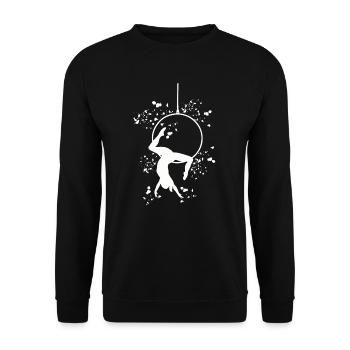 Aerialist Aerial Ring Lyra Air Ring - Unisex Sweatshirt - black - Front - Alina (178cm) & Michal (187cm)