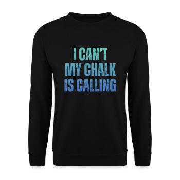 Je ne peux pas que ma craie appelle Boulderer - Sweat-shirt Unisexe - noir - Devant - Alina (178cm) & Michal (187cm)