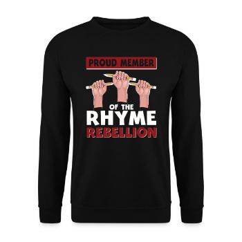 Poetry Slam Reim Rebellion Slam Poesie - Unisex Pullover - Schwarz - Vorne - Alina (178cm) & Michal (187cm)