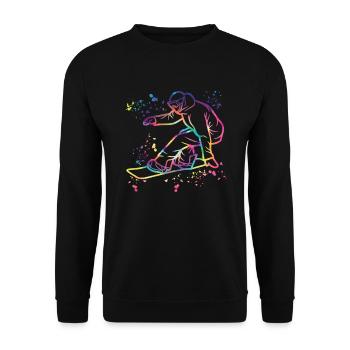 Snowboarder Snowboarding Snowboard - Unisex Sweatshirt - black - Front - Alina (178cm) & Michal (187cm)