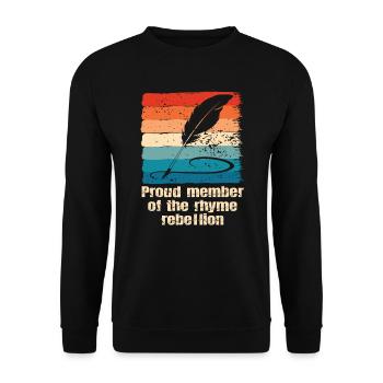 Poetry Slam Rhyme Rebellion Slam Poetry - Unisex Sweatshirt - black - Front - Alina (178cm) & Michal (187cm)
