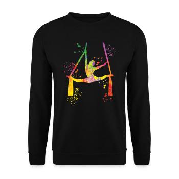 Vertical Cloth Aerial Acrobatics Aerial Silk - Unisex Sweatshirt - black - Front - Alina (178cm) & Michal (187cm)