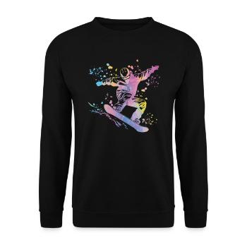 Snowboarder Snowboarding Snowboard - Unisex Sweatshirt - black - Front - Alina (178cm) & Michal (187cm)