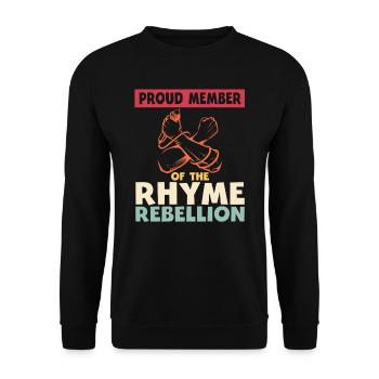 Poetry Slam Reim Rebellion Slam Poesie - Unisex Pullover - Schwarz - Vorne - Alina (178cm) & Michal (187cm)