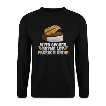 Poetry Slam Gesprochener Reim Slam Poesie - Unisex Pullover - Schwarz - Vorne - Alina (178cm) & Michal (187cm)