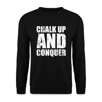 Boulderer Chalk Up Und Conquer Bouldering - Unisex Pullover - Schwarz - Vorne - Alina (178cm) & Michal (187cm)