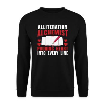 Alliteration Alchemist Poetry Slam - Unisex Sweatshirt - black - Front - Alina (178cm) & Michal (187cm)