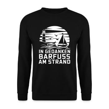 Baltic Sea North Sea coast Barefoot on the beach in thoughts - Unisex Sweatshirt - black - Front - Alina (178cm) & Michal (187cm)