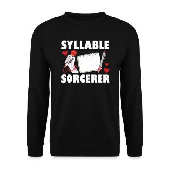 Silbenzauberer Poetry Slam - Unisex Pullover - Schwarz - Vorne - Alina (178cm) & Michal (187cm)