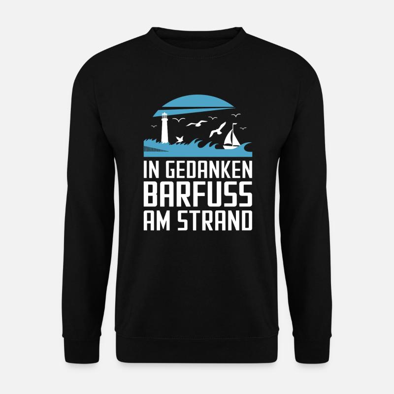 Ostsee Nordseeküste In Gedanken Barfuss am Strand - Unisex Pullover - Schwarz